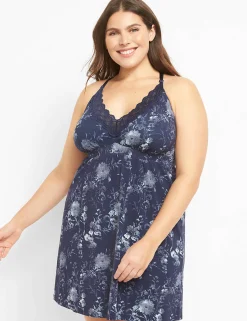 Chemises^Lane Bryant Strappy Back Chemise Twilight Floral