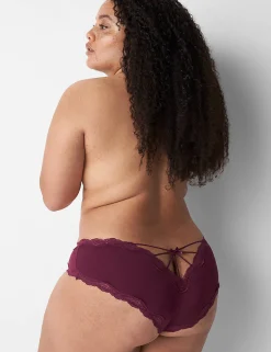 Sexy Panties^Lane Bryant Strappy-Back Cheeky Panty Grape Wine