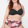 Brief Panties^Lane Bryant Stretch Lace High Leg Brief Panty Blooms Black