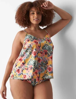 Sleep Separates^Lane Bryant Stretch Satin Sleep Cami Bright Gardens