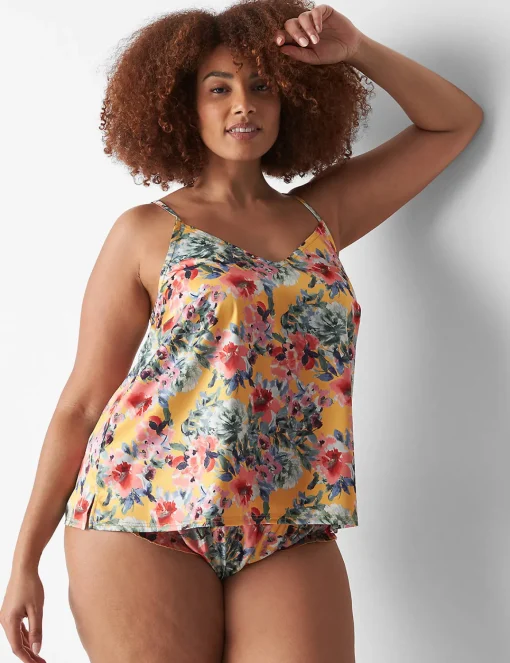 Sleep Separates^Lane Bryant Stretch Satin Sleep Cami Bright Gardens