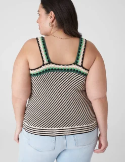 Shirts & Blouses^Lane Bryant Striped Stitch Sweater Tank Multi Stripe
