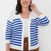 Cardigans^Lane Bryant Striped V-Neck Button-Front Cardigan Nautical Stripe