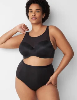 Balconette Bras^Lane Bryant Summer Sheer High-Neck Balconette Bra Black