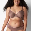 Underwire Bras^Lane Bryant Summer Sheer Unlined Balconette Bra Deep Taupe