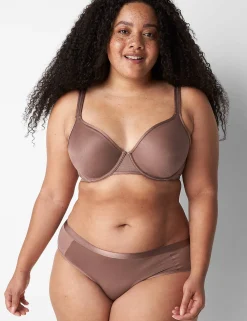 Balconette Bras^Lane Bryant Summer Sheer Unlined Balconette Bra Deep Taupe