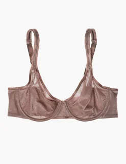 Balconette Bras^Lane Bryant Summer Sheer Unlined Balconette Bra Deep Taupe