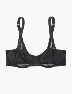 Balconette Bras^Lane Bryant Summer Sheer Unlined Balconette Bra Black
