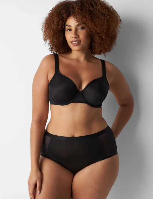 Underwire Bras^Lane Bryant Summer Sheer Unlined Balconette Bra Black