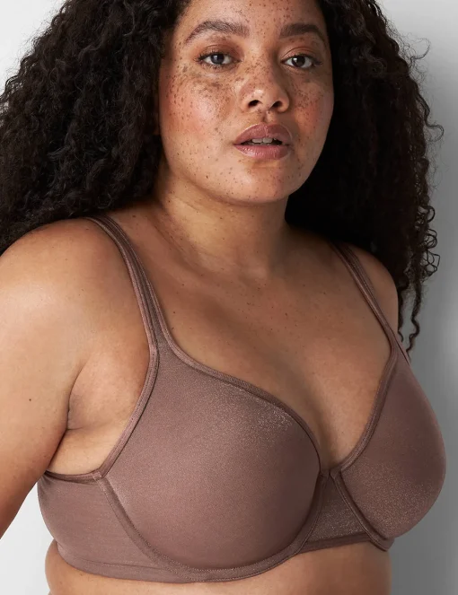 Underwire Bras^Lane Bryant Summer Sheer Unlined Balconette Bra Deep Taupe