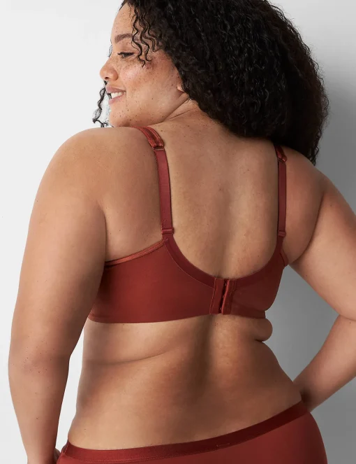 F To K Cups^Lane Bryant Summer Sheer Unlined Balconette Bra Brandy