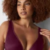Plunge Bras^Lane Bryant Summer Sheer Unlined Plunge Bra Grape Wine