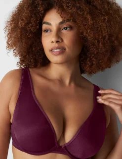 Plunge Bras^Lane Bryant Summer Sheer Unlined Plunge Bra Grape Wine