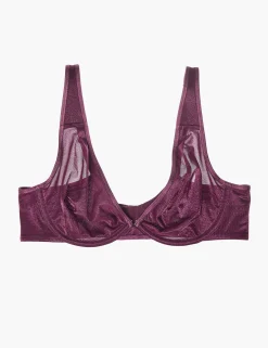 Plunge Bras^Lane Bryant Summer Sheer Unlined Plunge Bra Grape Wine