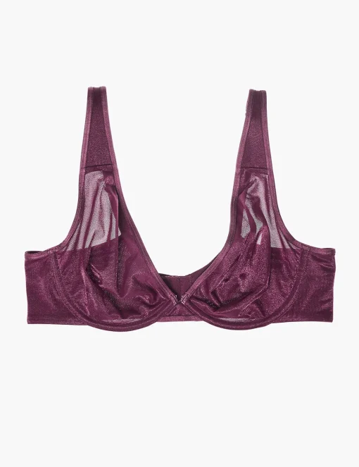 Plunge Bras^Lane Bryant Summer Sheer Unlined Plunge Bra Grape Wine