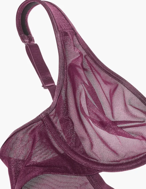 Plunge Bras^Lane Bryant Summer Sheer Unlined Plunge Bra Grape Wine