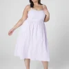 Fit & Flare^Lane Bryant Sweetheart-Neck Stripe Fit & Flare Dress Lilac Skinny Stripe