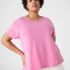 Knit Tops^Lane Bryant Swing Crew-Neck High-Low Tee Fiji Flower