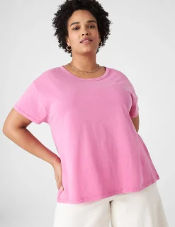 Knit Tops^Lane Bryant Swing Crew-Neck High-Low Tee Fiji Flower