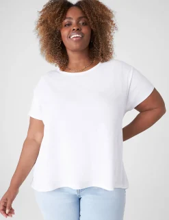 The Tee Shop^Lane Bryant Swing Crew-Neck High-Low Tee White