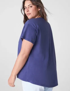 Knit Tops^Lane Bryant Swing Crew-Neck High-Low Tee Maritime Blue