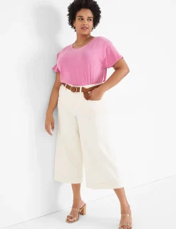 Knit Tops^Lane Bryant Swing Crew-Neck High-Low Tee Fiji Flower