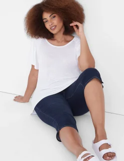 Knit Tops^Lane Bryant Swing Flutter-Sleeve Tee White