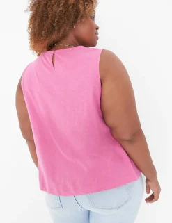 The Tee Shop^Lane Bryant Swing Lace-Yoke Tank Top Fiji Flower
