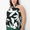 Knit Tops^Lane Bryant Swing O-Ring Halter Top Maluku Leaves