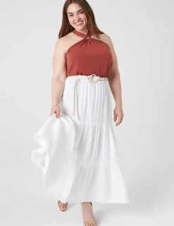 Knit Tops^Lane Bryant Swing O-Ring Halter Top Brandy