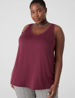 Knit Tops^Lane Bryant Swing V-Neck Tank Maroon