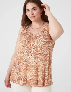Knit Tops^Lane Bryant Swing V-Neck Tank Windmark Paisley