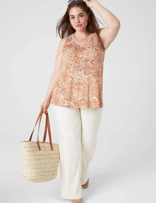 Knit Tops^Lane Bryant Swing V-Neck Tank Windmark Paisley