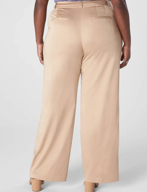 Wide Leg^Lane Bryant Tailored Wide Leg Chino Pant Safari