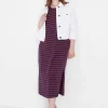 Casual^Lane Bryant Tank Racerback Midi Dress Red & Blue Stripe