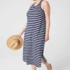 Maxi & Midi^Lane Bryant Tank Racerback Midi Dress Blue Stripe