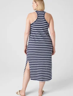 Maxi & Midi^Lane Bryant Tank Racerback Midi Dress Blue Stripe