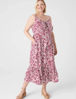 Fit & Flare^Lane Bryant Tie-Front Bustier Top Midi Dress Ikat Soiree