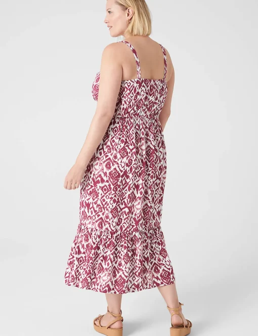 Fit & Flare^Lane Bryant Tie-Front Bustier Top Midi Dress Ikat Soiree