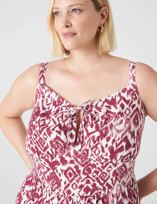 Fit & Flare^Lane Bryant Tie-Front Bustier Top Midi Dress Ikat Soiree