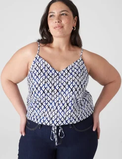 Shirts & Blouses^Lane Bryant Tie-Hem Crop Tank Shibori Diamond
