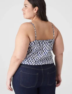 Shirts & Blouses^Lane Bryant Tie-Hem Crop Tank Shibori Diamond