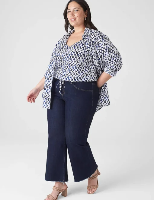 Shirts & Blouses^Lane Bryant Tie-Hem Crop Tank Shibori Diamond