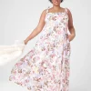 Fit & Flare^Lane Bryant Tie-Strap Tiered Maxi Dress Spring Bouquet
