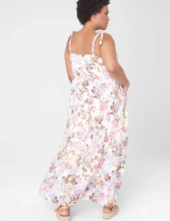 Fit & Flare^Lane Bryant Tie-Strap Tiered Maxi Dress Spring Bouquet