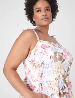 Fit & Flare^Lane Bryant Tie-Strap Tiered Maxi Dress Spring Bouquet
