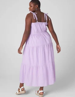 Casual^Lane Bryant Tie-Strap Tiered Maxidress Violet