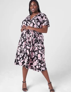 Fit & Flare^Lane Bryant Tie-Waist Dress Adelaide Floral