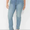Straight Leg^Lane Bryant Tighter Tummy High-Rise Straight Jean Medium Denim