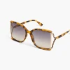 Sunglasses^Lane Bryant Tort With Gold Side Detail Oversiz Natural Tortoise